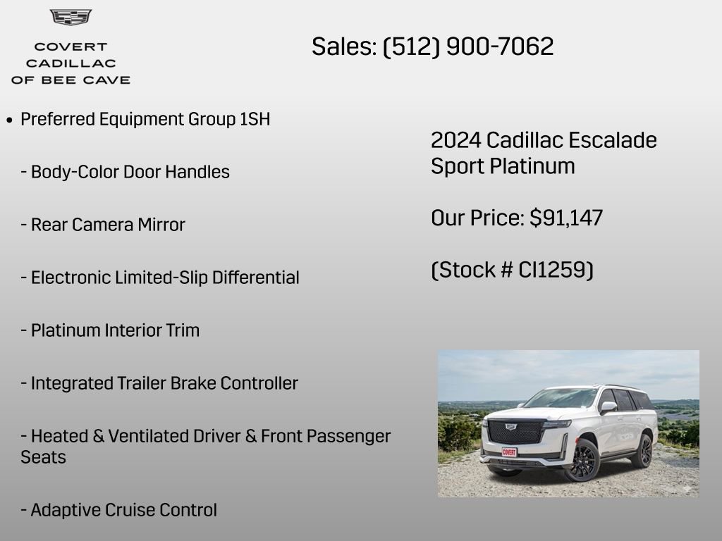 Certified 2024 Cadillac Escalade Sport Platinum w/ LPO, ONYX Package image 14