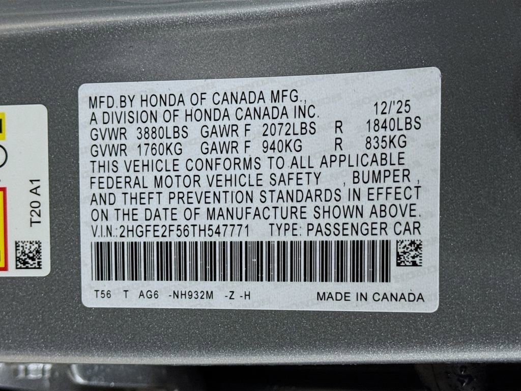 New 2026 Honda Civic Sport image 30