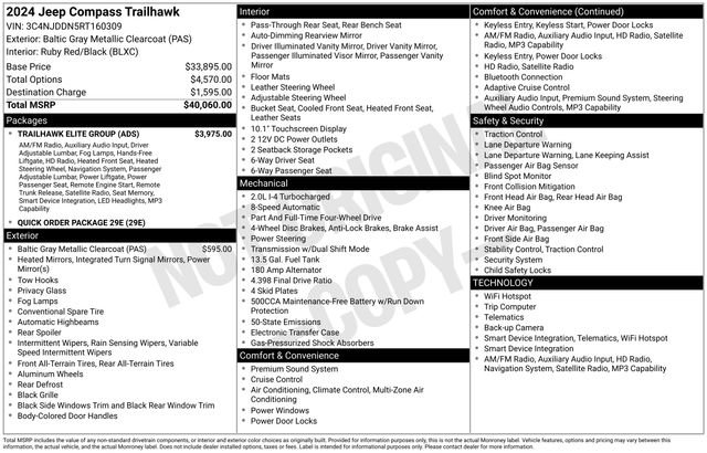 Used 2024 Jeep Compass Trailhawk w/ Trailhawk Elite Group image 37