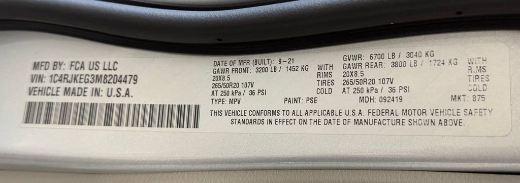 Used 2021 Jeep Grand Cherokee L Summit w/ Advanced Protech Group IV image 33