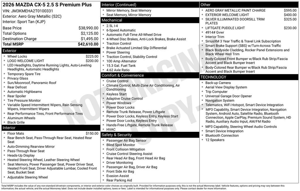 Certified 2026 MAZDA CX-5 2.5 S w/ Premium Plus Package AWD/4WD image 11