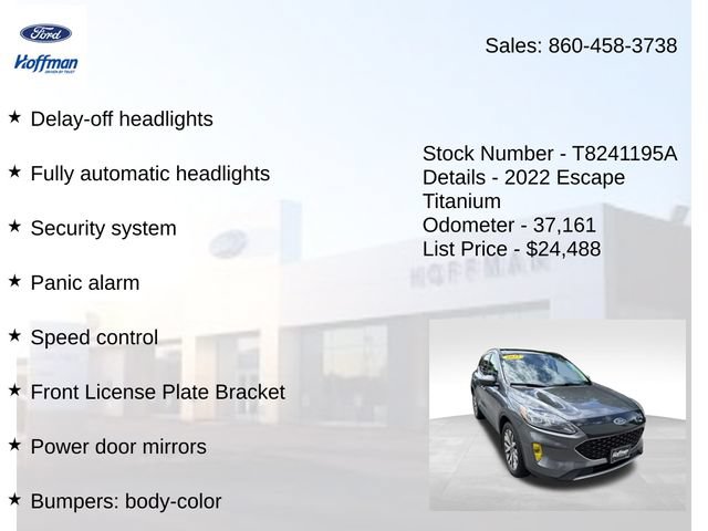Used 2022 Ford Escape Titanium w/ Class II Trailer Tow Package AWD/4WD image 29