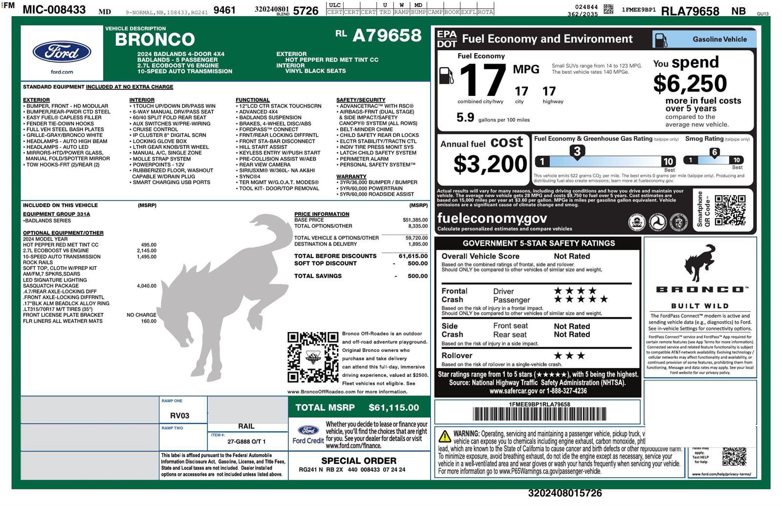 Used 2024 Ford Bronco Badlands w/ Sasquatch Package image 30