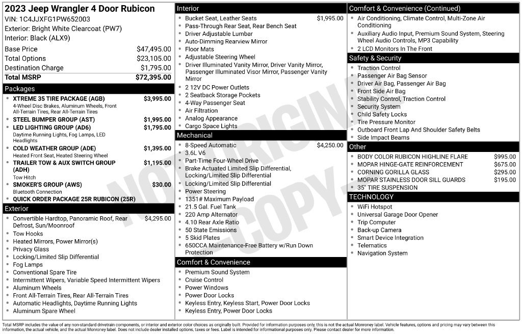 Used 2023 Jeep Wrangler Unlimited Rubicon w/ Xtreme 35 Tire Package AWD/4WD image 8