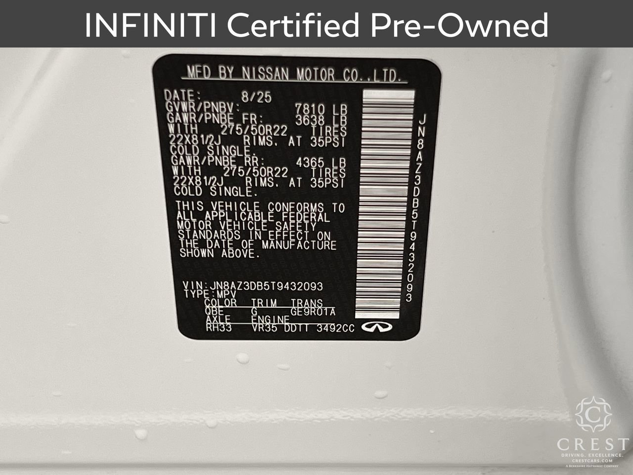 Certified 2026 INFINITI QX80 4WD image 33