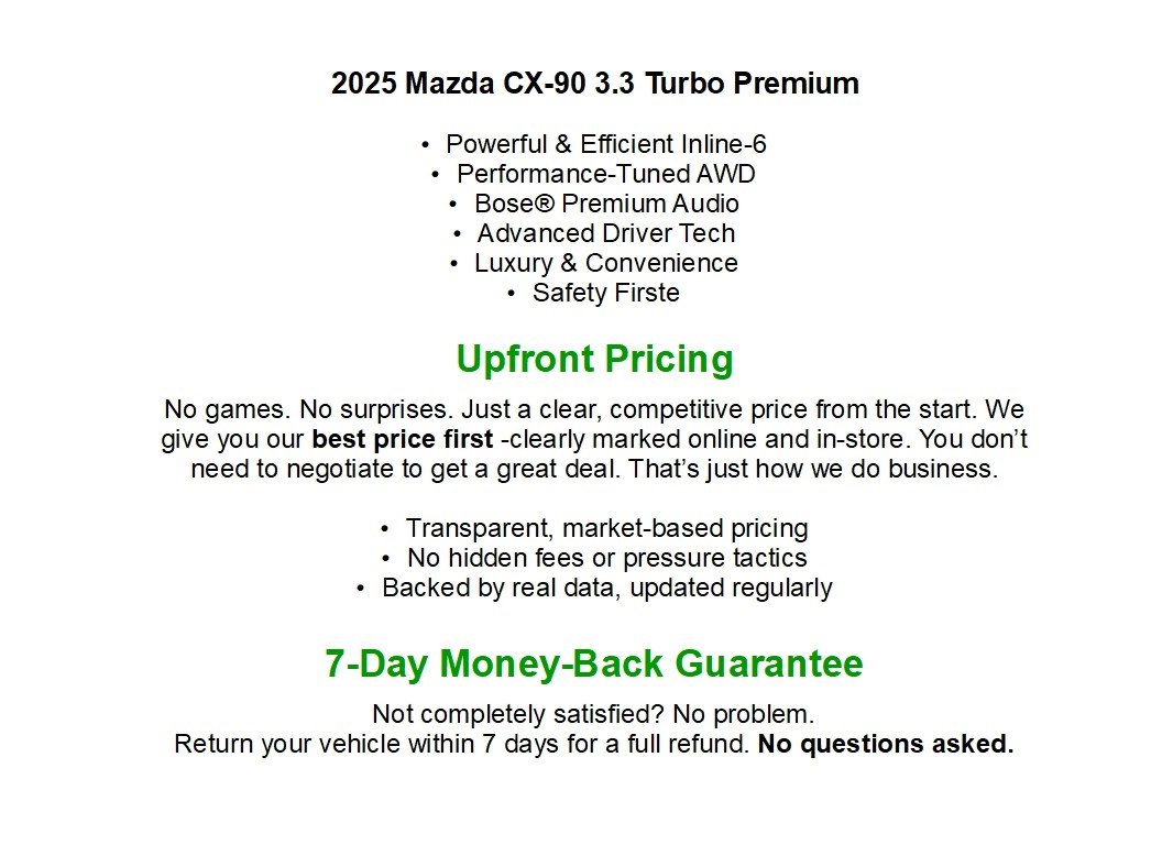 Used 2025 MAZDA CX-90 3.3 Turbo w/ Premium Sport Pkg image 2