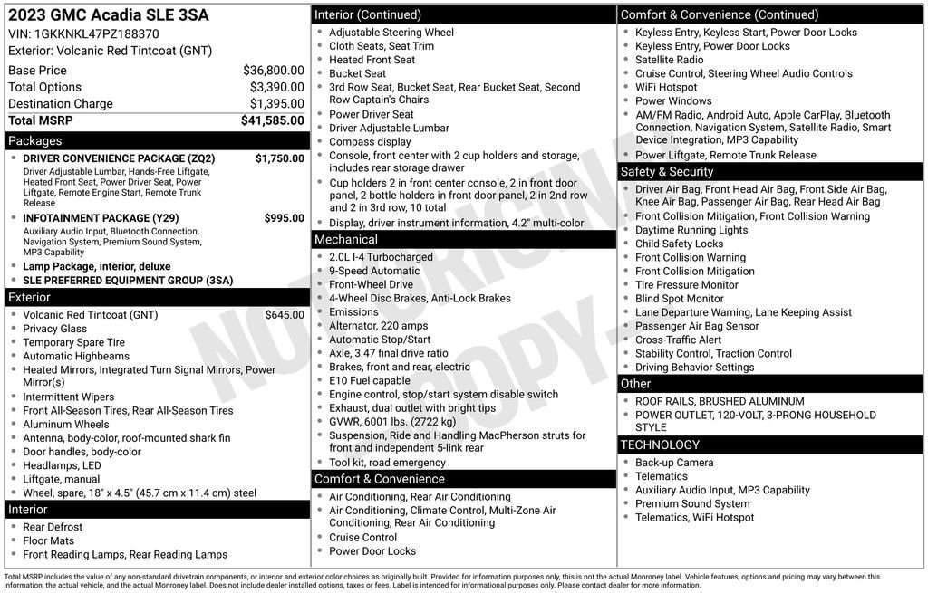 Certified 2023 GMC Acadia SLE w/ Driver Convenience Package image 11