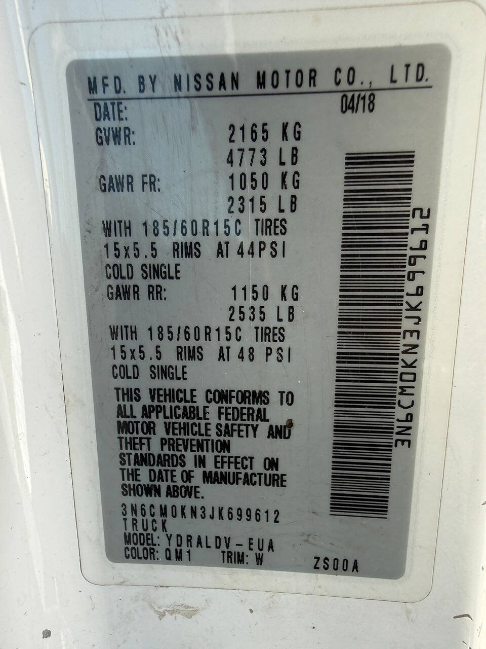 Used 2018 Nissan NV200 S w/ Back Door Glass Package FWD image 33