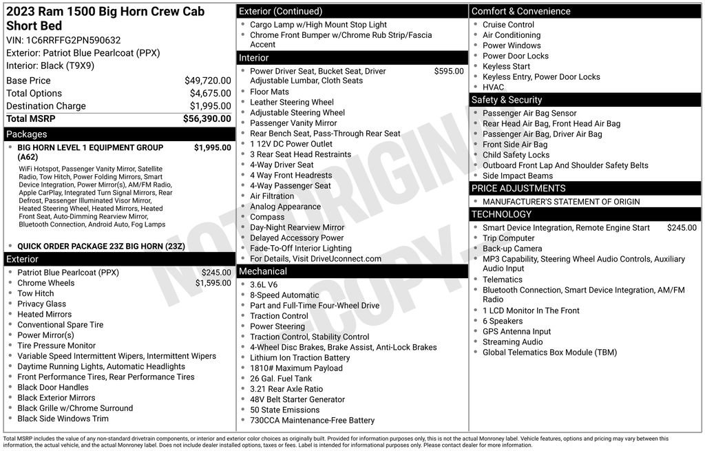 Certified 2023 RAM 1500 Big Horn AWD/4WD image 34