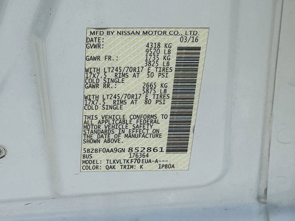 Used 2016 Nissan NV 3500 SV w/ SV Technology Package image 30