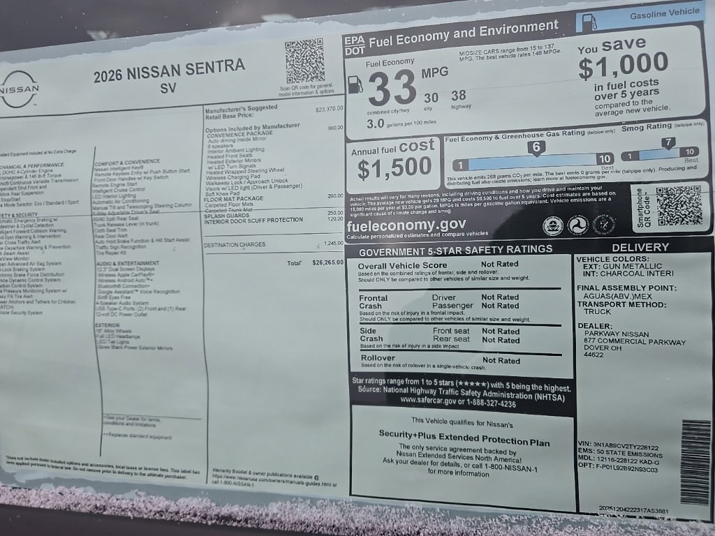 New 2026 Nissan Sentra SV image 30