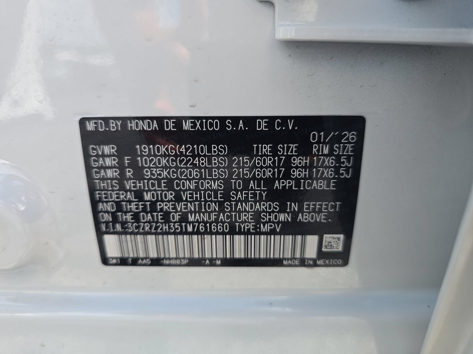 Certified 2026 Honda HR-V LX image 30