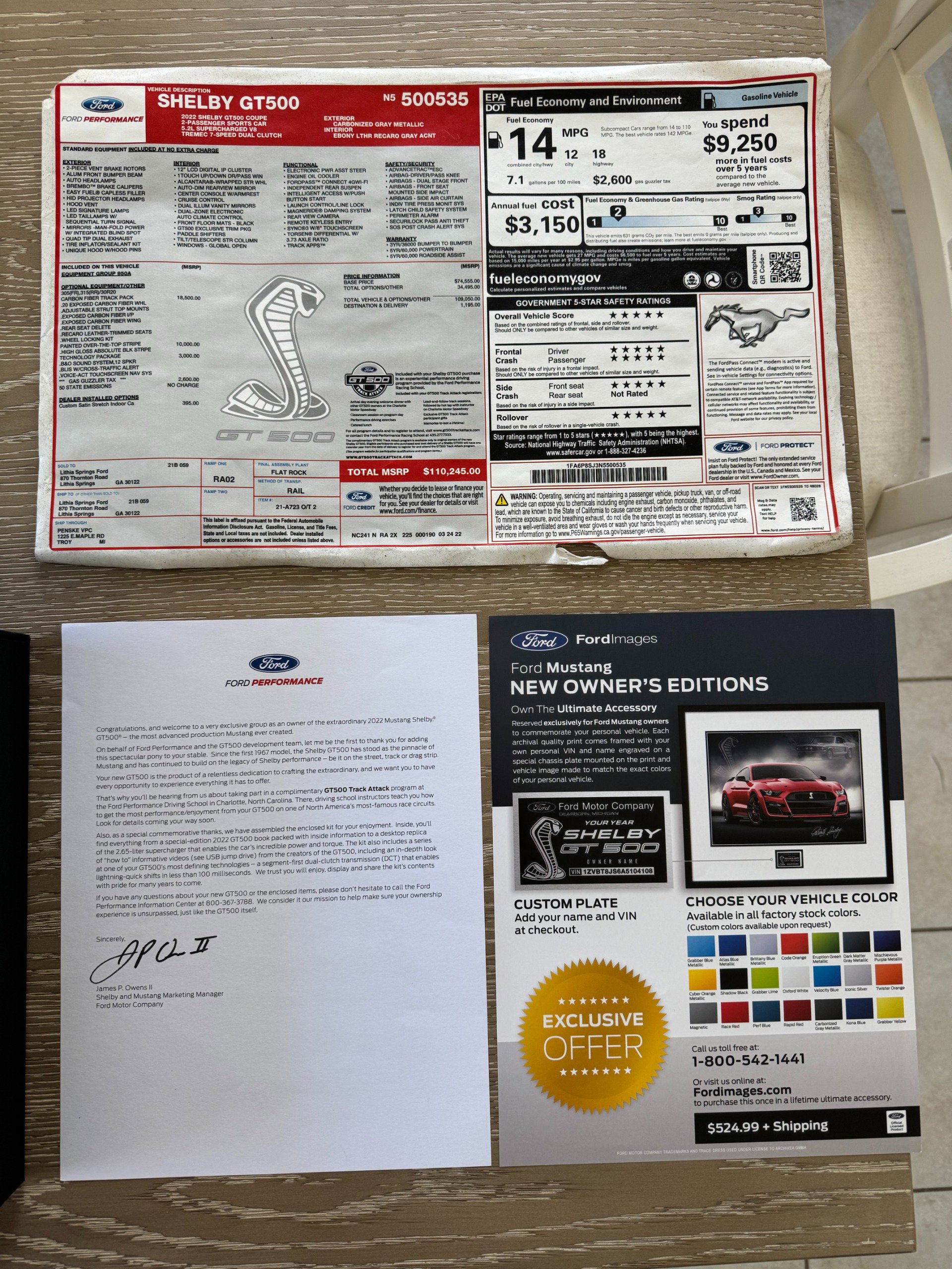 Used 2022 Ford Mustang Shelby GT500 w/ Carbon Fiber Track Pack image 46