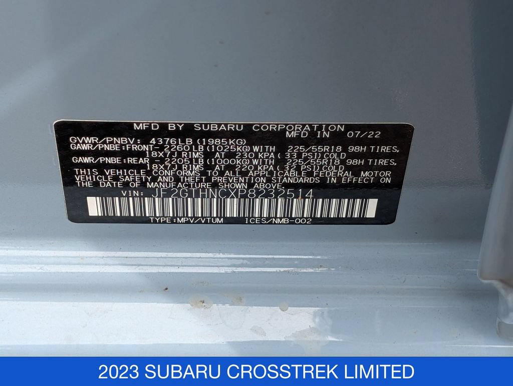 Used 2023 Subaru Crosstrek 2.5i Limited AWD/4WD image 35