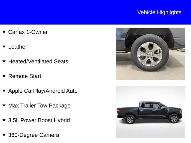 Certified 2022 Ford F150 Platinum w/ Equipment Group 701A High image 2