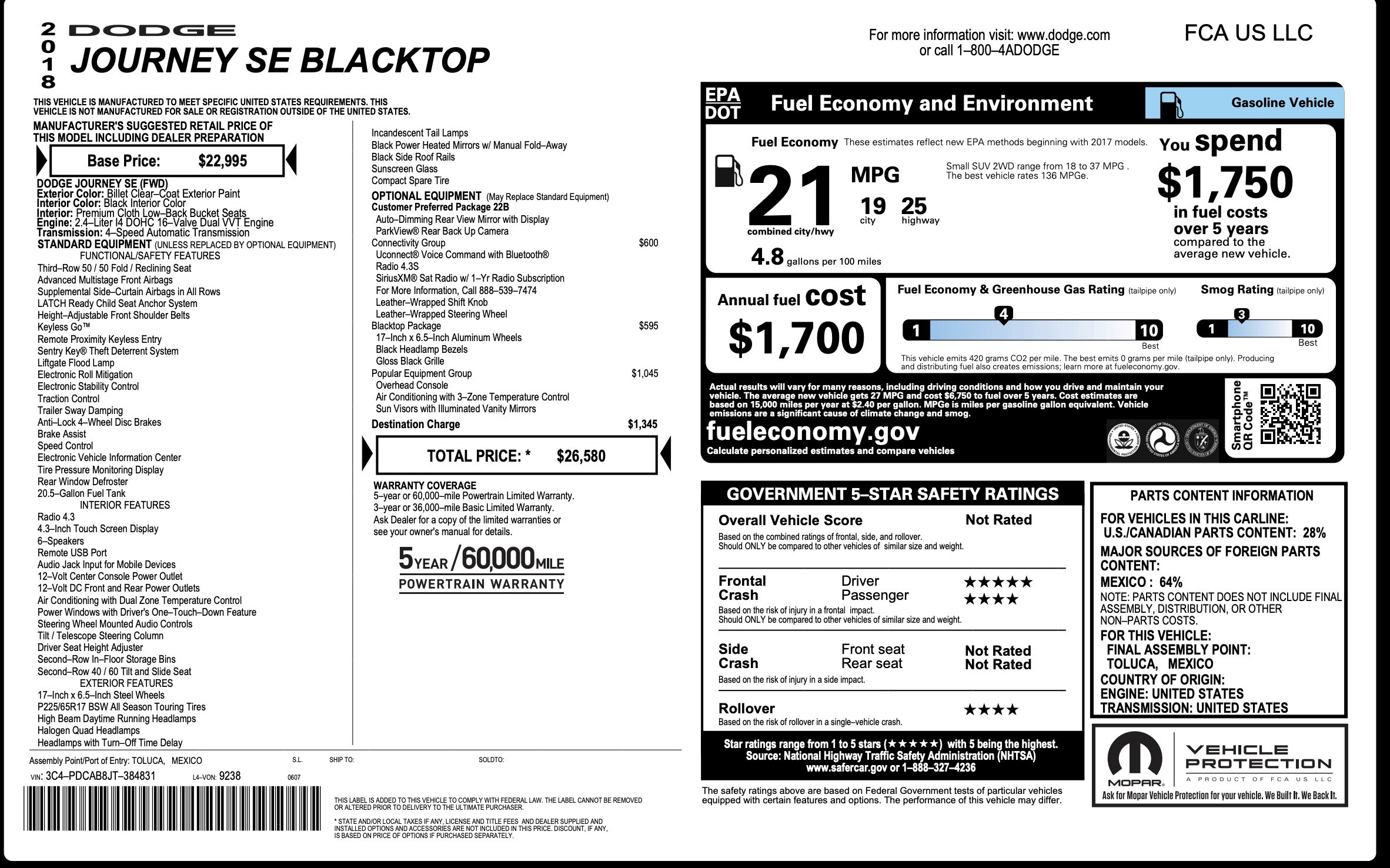 Used 2018 Dodge Journey SE w/ Popular Equipment Group image 5