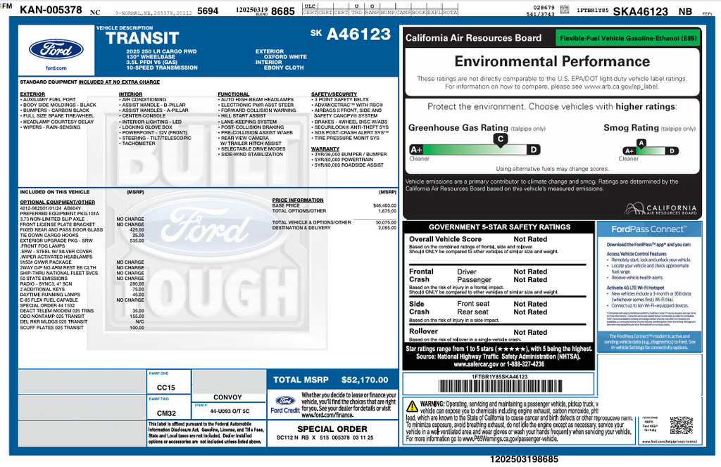 Used 2025 Ford Transit 250 Low Roof w/ Exterior Upgrade Package RWD image 25