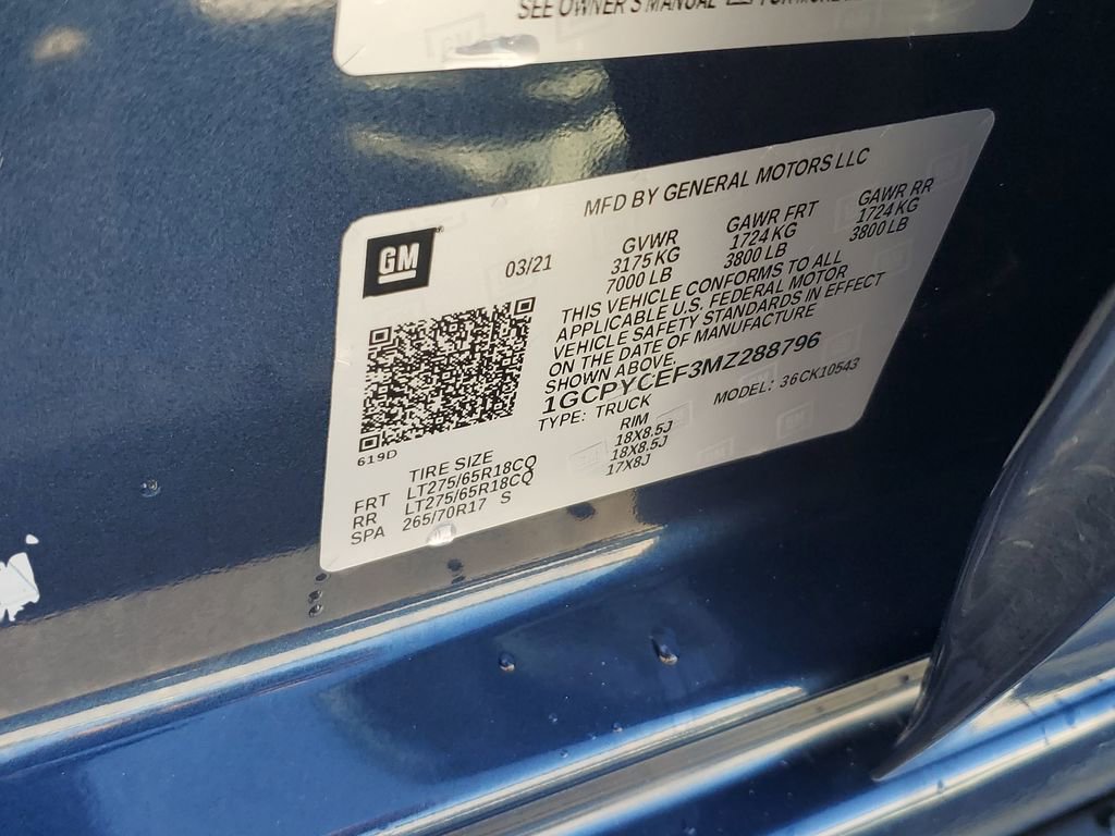 Used 2021 Chevrolet Silverado 1500 Custom Trail Boss w/ LPO, Dark Essentials Package image 36