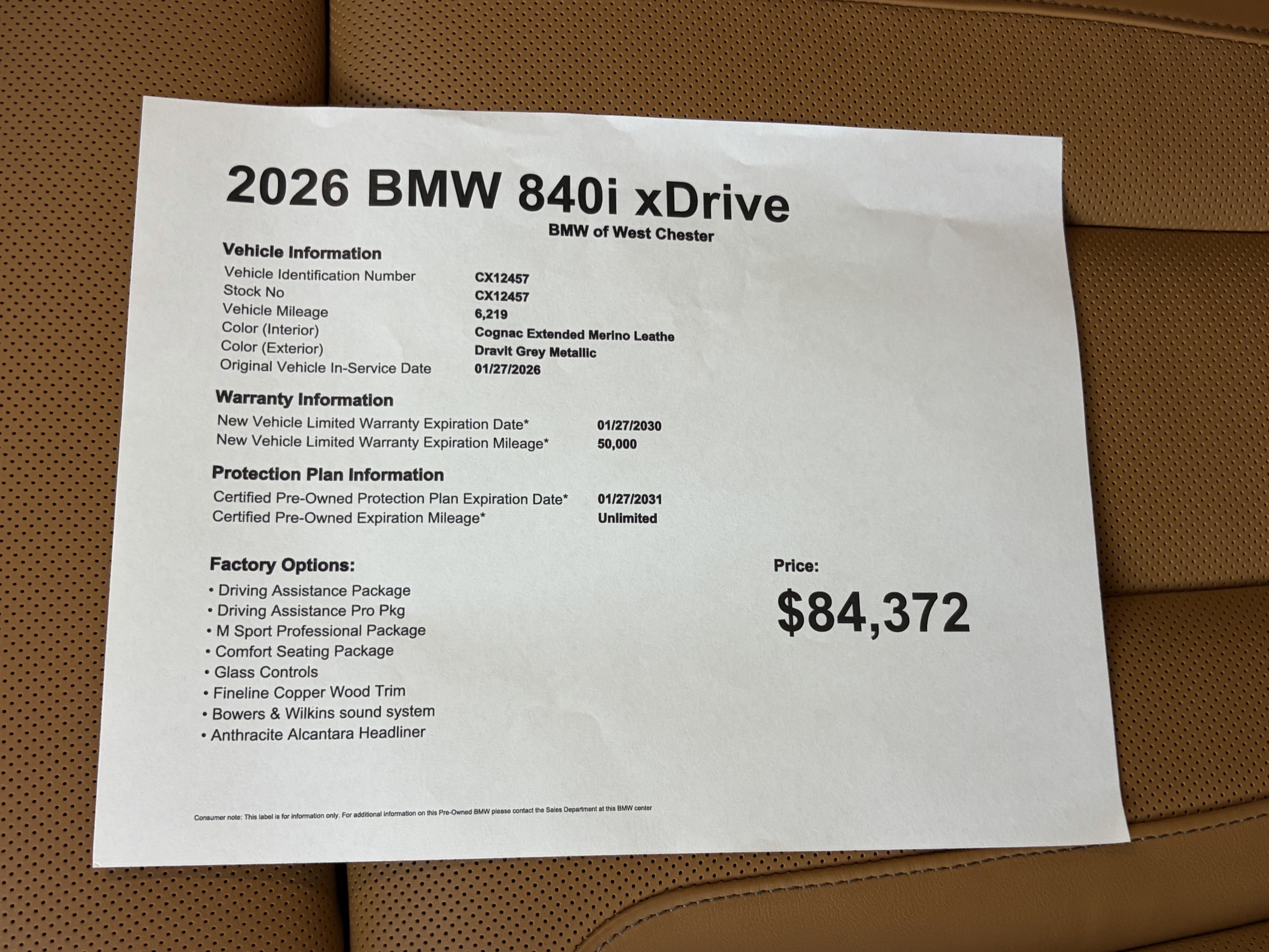 Certified 2026 BMW 840i xDrive AWD/4WD image 17