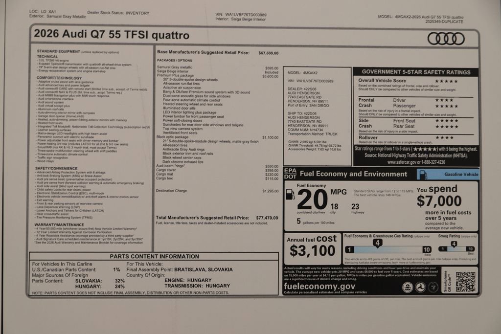 New 2026 Audi Q7 3.0T Premium Plus image 32
