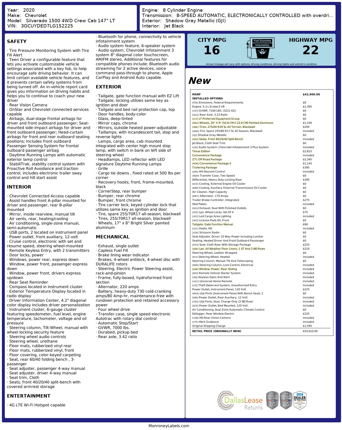 Used 2020 Chevrolet Silverado 1500 LT w/ Texas Edition AWD/4WD image 3