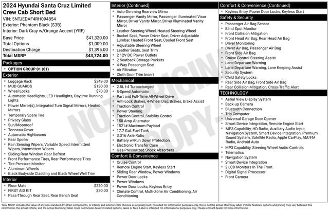 Certified 2024 Hyundai Santa Cruz Limited AWD/4WD image 14