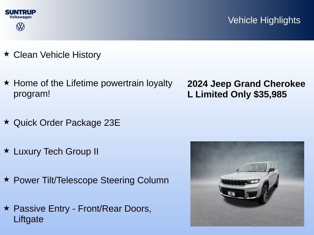 Used 2024 Jeep Grand Cherokee L Limited w/ Luxury Tech Group II image 8