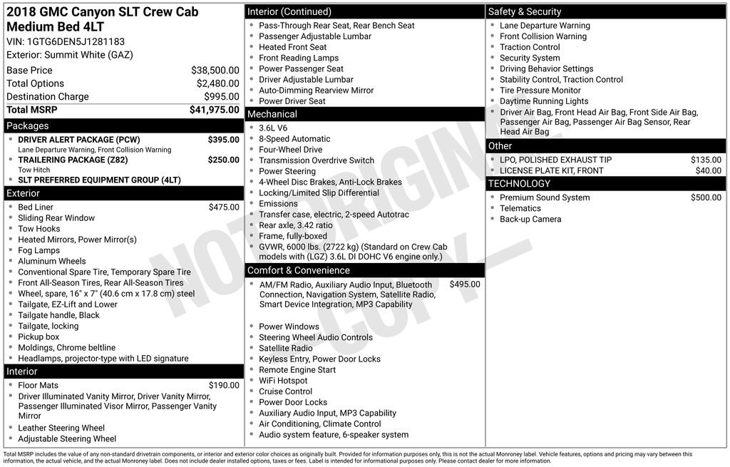 Used 2018 GMC Canyon SLT w/ Driver Alert Package AWD/4WD image 5