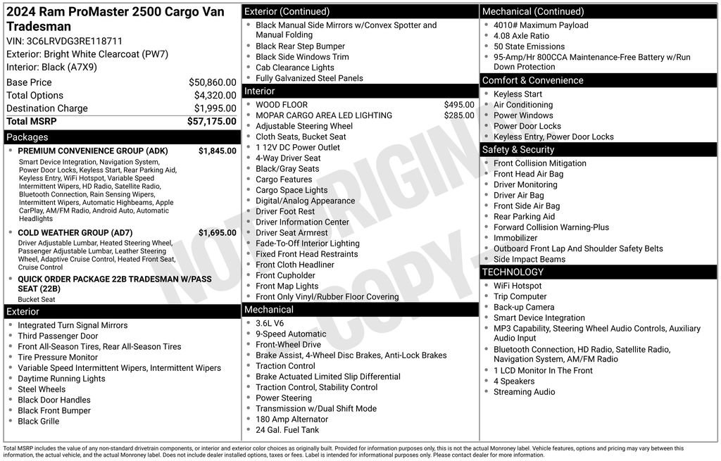 Used 2024 RAM ProMaster 2500 w/ Premium Convenience Group FWD image 19