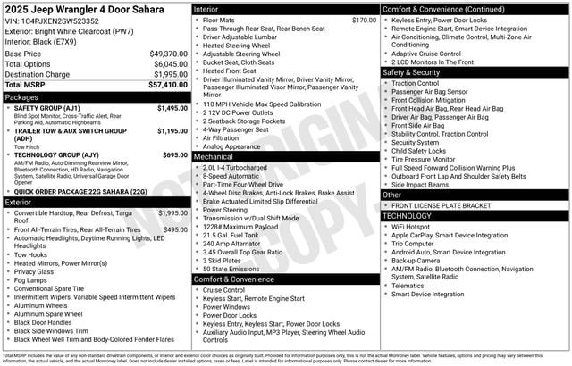 New 2025 Jeep Wrangler Unlimited Sahara w/ Safety Group AWD/4WD image 5