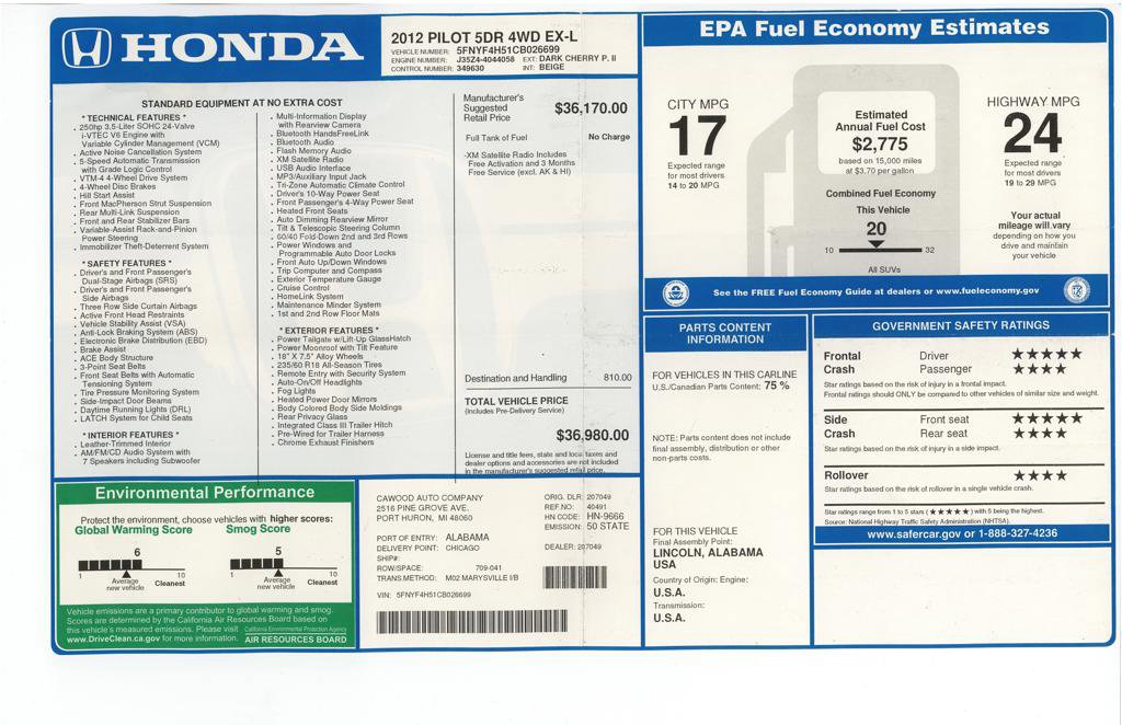 Used 2012 Honda Pilot EX-L image 46