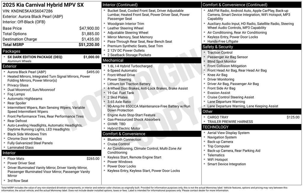 Used 2025 Kia Carnival SX w/ SX Dark Edition Package FWD image 5