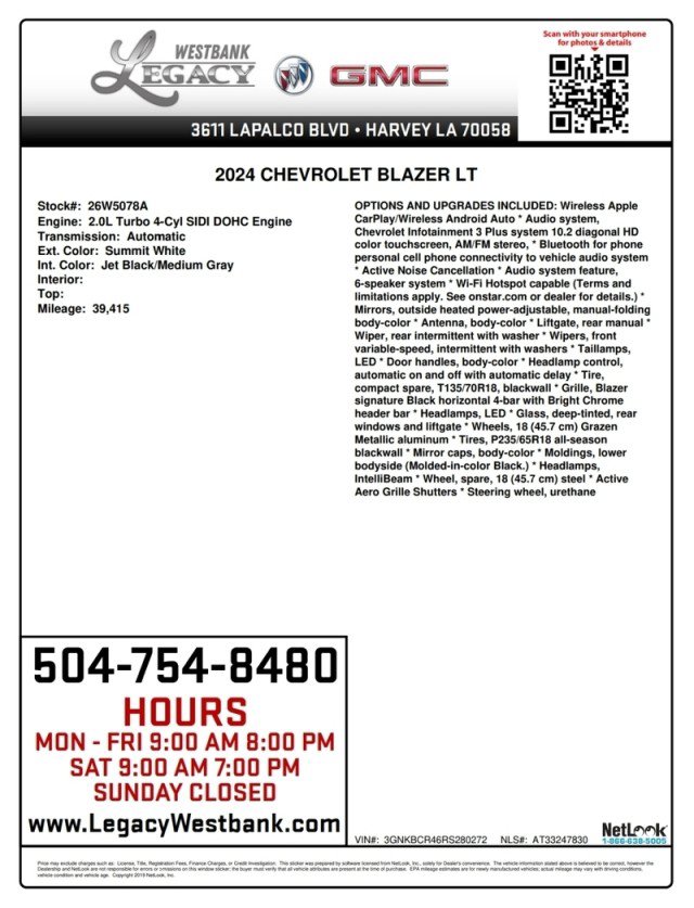 Used 2024 Chevrolet Blazer LT FWD image 29