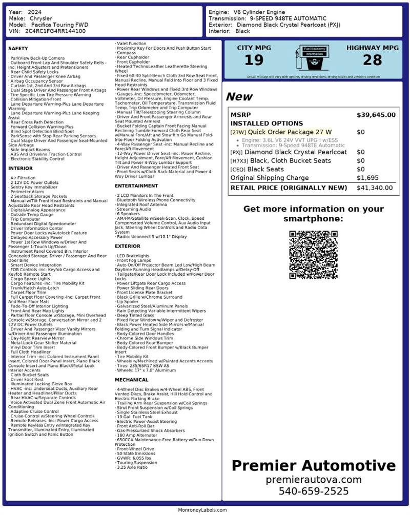 Used 2024 Chrysler Pacifica Touring image 2