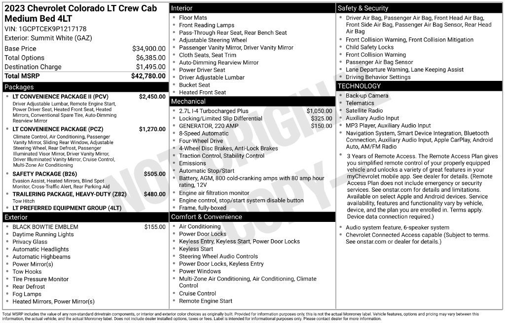 Used 2023 Chevrolet Colorado LT w/ LT Convenience Package II AWD/4WD image 44