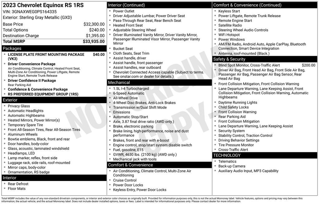 Used 2023 Chevrolet Equinox RS AWD/4WD image 5