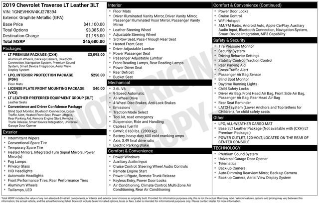 Used 2019 Chevrolet Traverse LT w/ LT Premium Package image 38