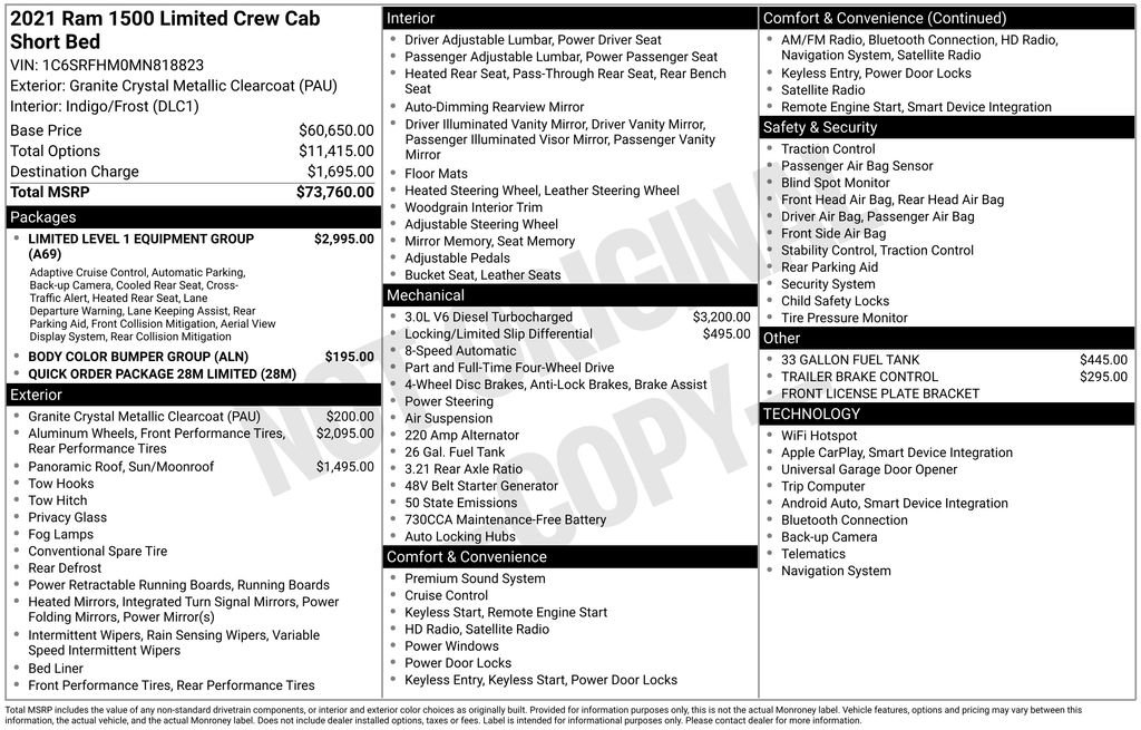 Used 2021 RAM 1500 Limited AWD/4WD image 13