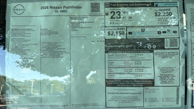 New 2026 Nissan Pathfinder SL AWD/4WD image 12
