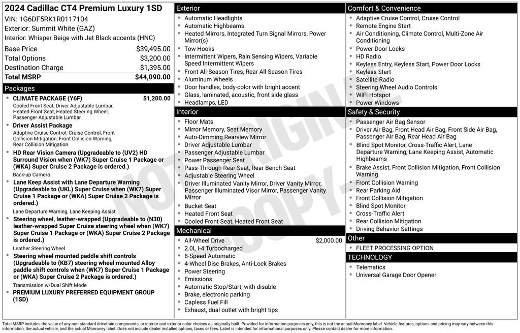 Used 2024 Cadillac CT4 Premium Luxury w/ Climate Package AWD/4WD image 47