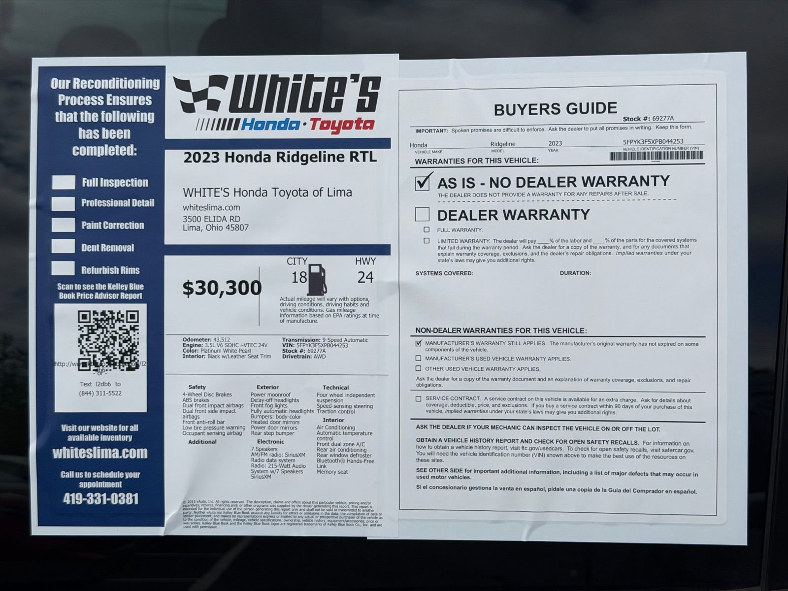 Used 2023 Honda Ridgeline RTL image 37