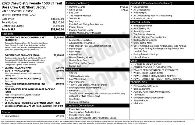 Certified 2020 Chevrolet Silverado 1500 LT Trail Boss image 32