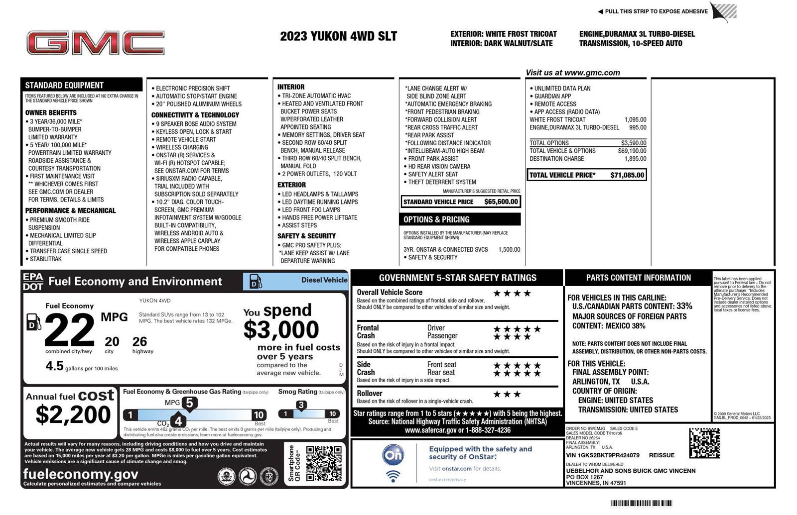 Used 2023 GMC Yukon SLT image 73