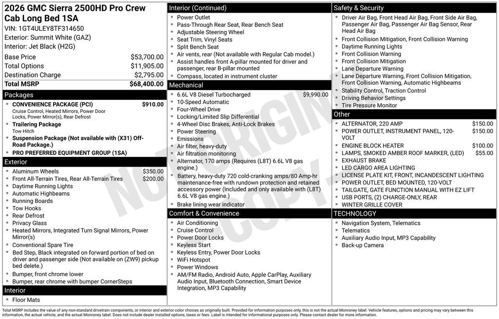 New 2026 GMC Sierra 2500 Pro w/ Convenience Package AWD/4WD image 26