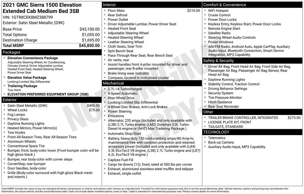 Used 2021 GMC Sierra 1500 Elevation image 7