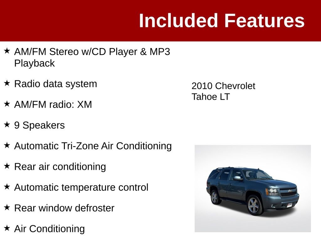 Used 2010 Chevrolet Tahoe LT w/ Luxury Package AWD/4WD image 4
