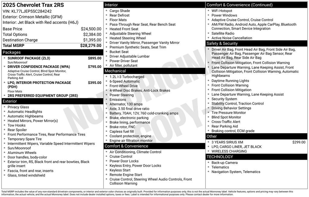 Used 2025 Chevrolet Trax RS w/ Sunroof Package FWD image 3