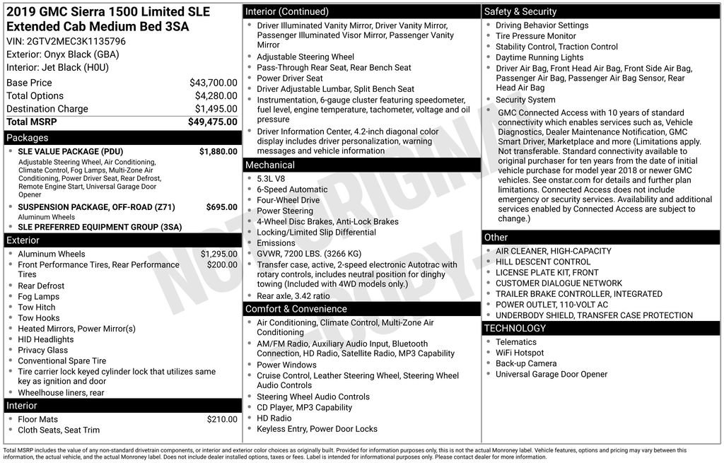 Used 2019 GMC Sierra 1500 SLE w/ SLE Value Package AWD/4WD image 11