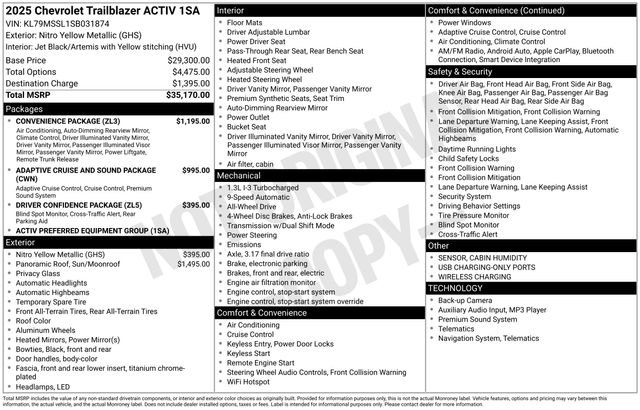 Used 2025 Chevrolet TrailBlazer ACTIV w/ Convenience Package image 3