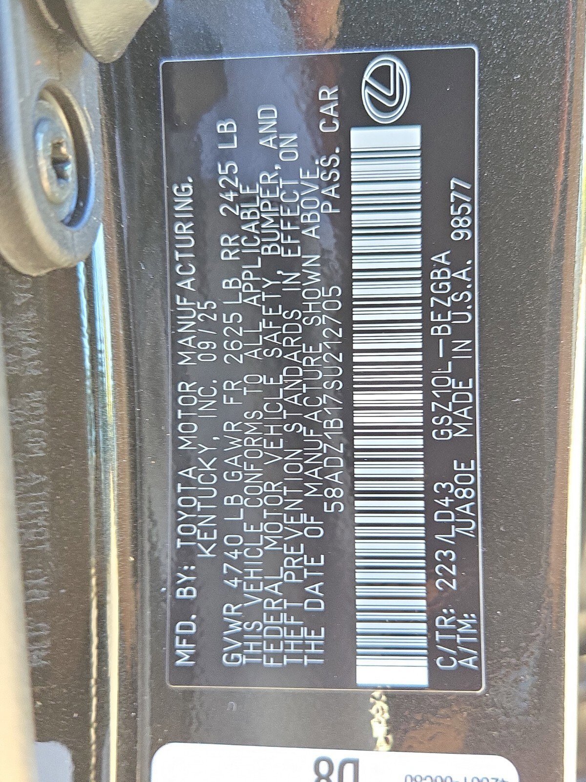 New 2025 Lexus ES 350 w/ Premium Package image 14